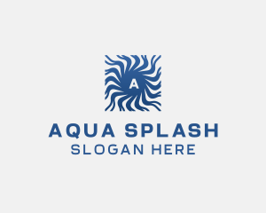 Aqua Ripple Wave logo design