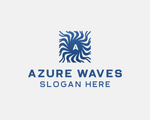 Aqua Ripple Wave logo design