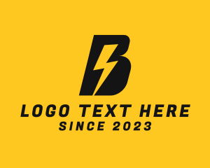 Lightning Volt Letter B logo