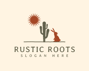 Desert Rabbit Sunset logo design