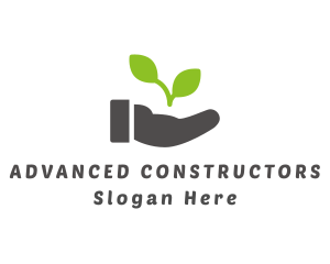 Hand Eco Plant Grow logo design