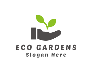 Hand Eco Plant Grow logo design