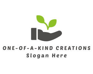 Hand Eco Plant Grow logo design