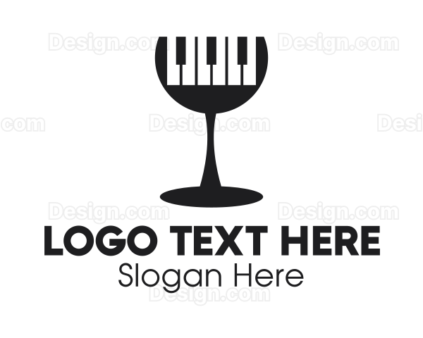 Piano Keys Wine Glass Logo