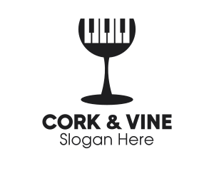 Piano Keys Wine Glass  logo design