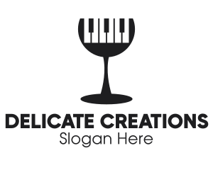 Piano Keys Wine Glass  logo design