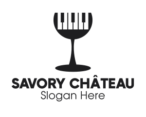 Piano Keys Wine Glass  logo design