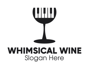 Piano Keys Wine Glass  logo design