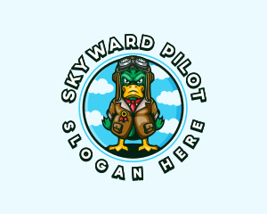 Cartoon Pilot Duck logo