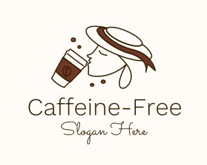 Woman Coffee Drink logo design