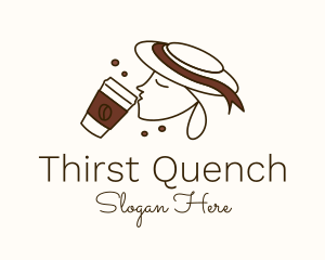 Woman Coffee Drink logo