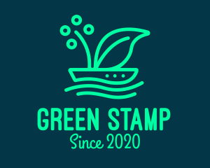 Green Sailing Leaf Eco Boat logo design