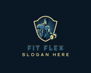 Dumbbell Training Gym logo design