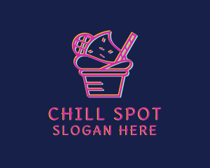 Ice Cream Dessert Glitch  Logo