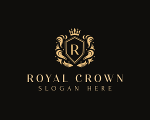 Shield Crown Ornament logo design