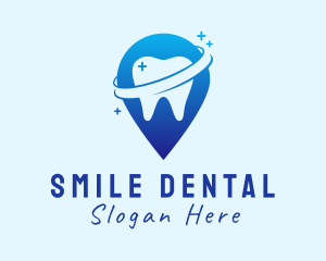 Dental Tooth Location Pin logo design