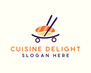 Sushi Food Cart logo design