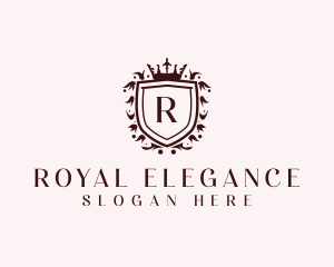 Royal Crown Ornamental Shield logo design