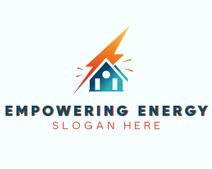 House Electrical Bolt logo design