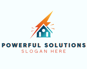 House Electrical Bolt logo design