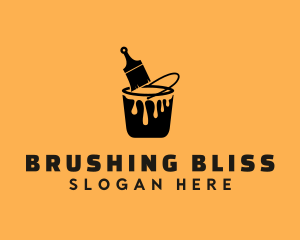 Paint Bucket Brush logo design