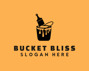 Paint Bucket Brush logo design