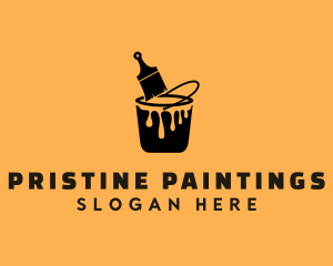 Paint Bucket Brush logo design