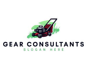  Lawn Mower Landscaping Logo