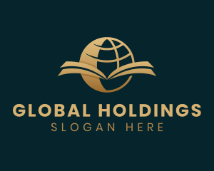 Gold Global Library logo design