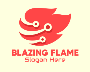 Flaming Fire Tech logo design