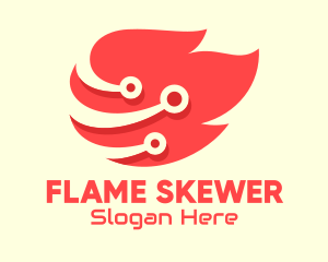 Flaming Fire Tech logo design