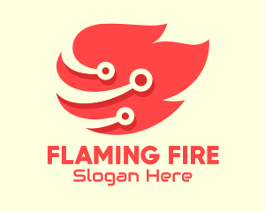 Flaming Fire Tech logo design