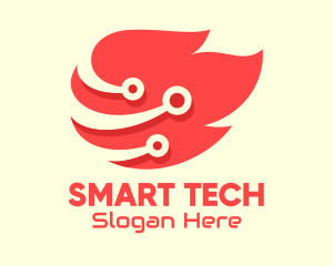 Flaming Fire Tech logo design