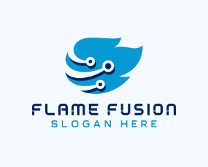 Flaming Fire Tech logo design