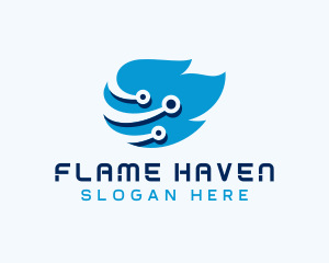 Flaming Fire Tech logo design