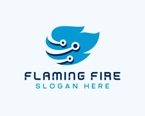 Flaming Circuit Tech logo design