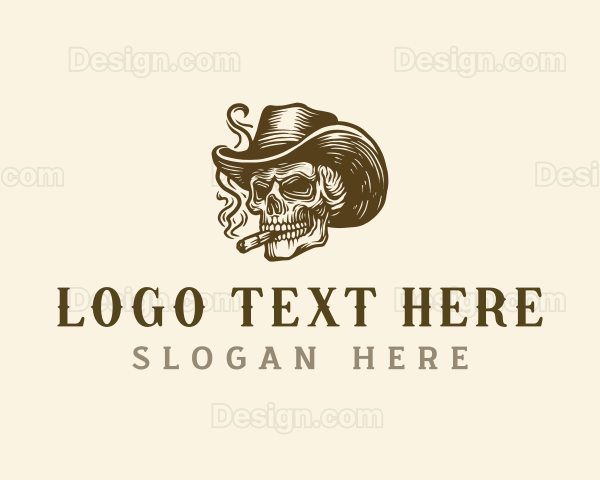 Smoking Tobacco Skull Logo