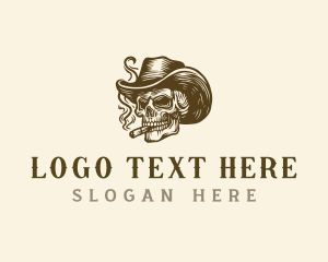 Smoking Tobacco Skull  logo