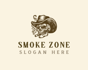 Smoking Tobacco Skull  logo design