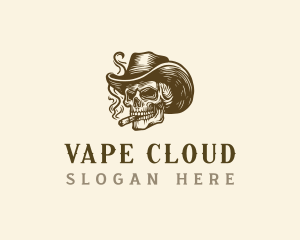 Smoking Tobacco Skull  logo design