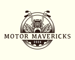 Motorcycle Wings Garage logo design