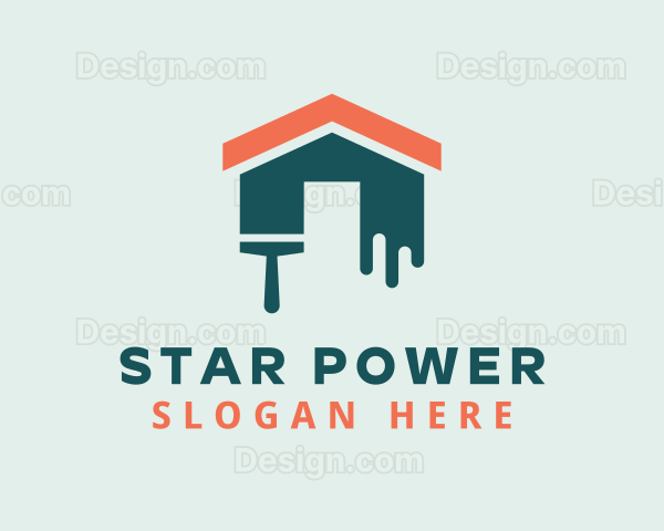 Home Builder Paint Brush Logo