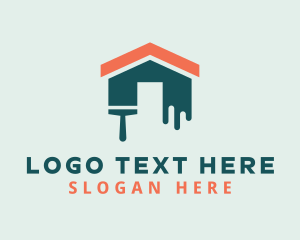 Home Builder Paint Brush logo