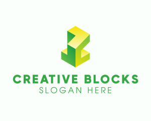 Modern 3D Geometric Shape logo design