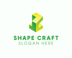 Modern 3D Geometric Shape logo design