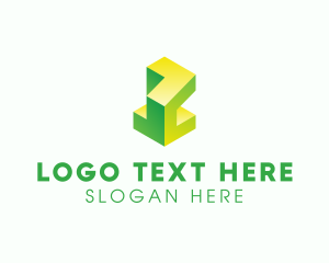 3d - Modern 3D Geometric Shape logo design