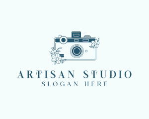 Floral Photographer Camera logo design