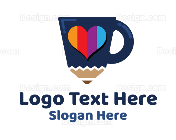 Heart Pencil Cup Logo