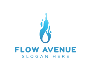 Droplet Liquid Flow logo design