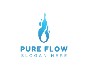 Droplet Liquid Flow logo design